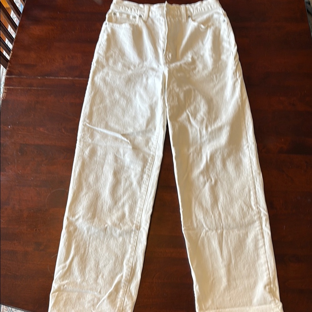 Madewell Cream Flare & Wide Leg Jeans